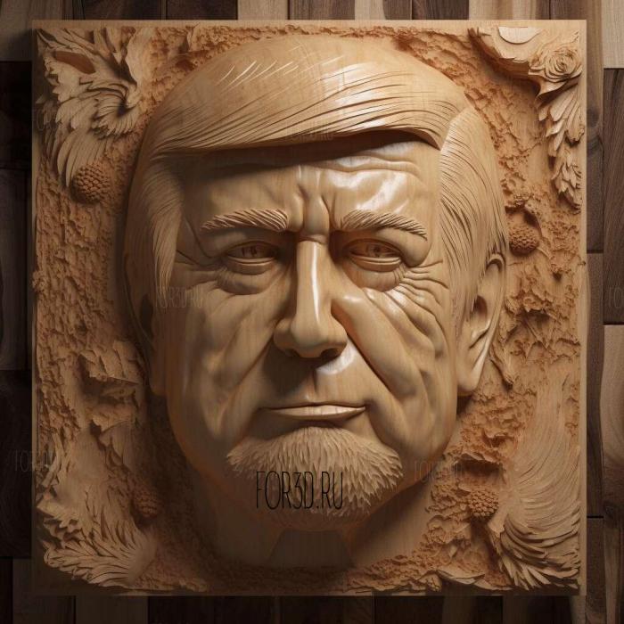 Donald Trump portrait 1 3d stl модель для ЧПУ